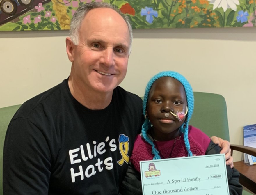 Jay Coakley with Ellie's Hats